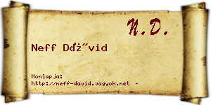 Neff Dávid névjegykártya